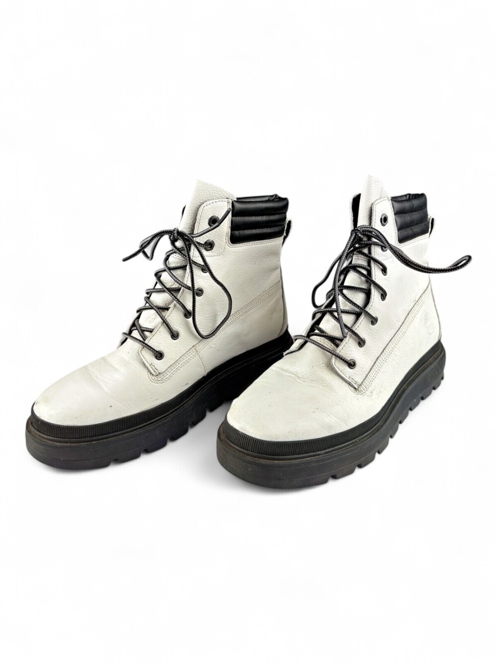 Timberland Women's White Combat Moto Boots Size 9